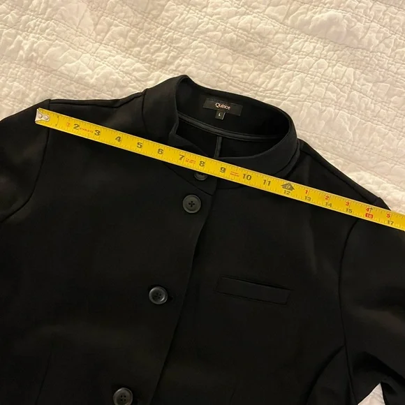 NWOT Quince ultra-stretch ponte stand collar blazer black L - Picture 5 of 13
